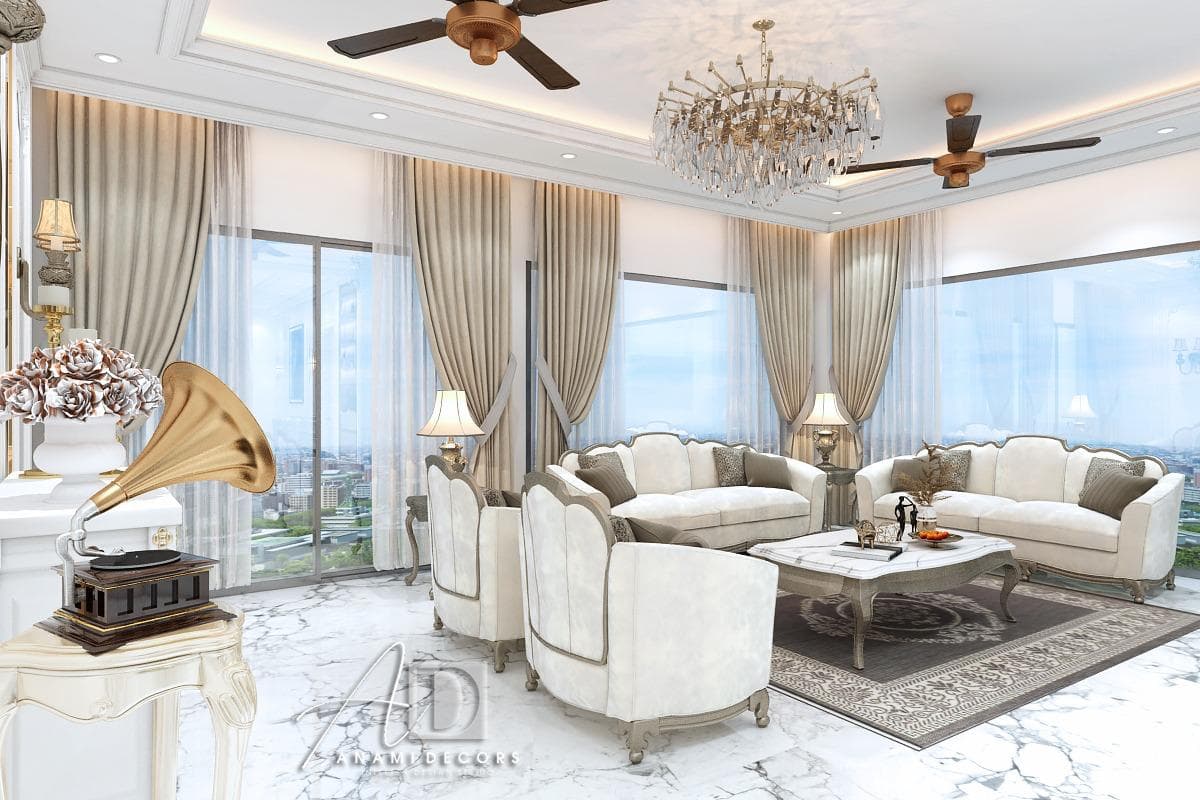Detailed interior material composition